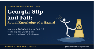 Georgia Slip and Fall: Actual Knowledge of a Hazard
